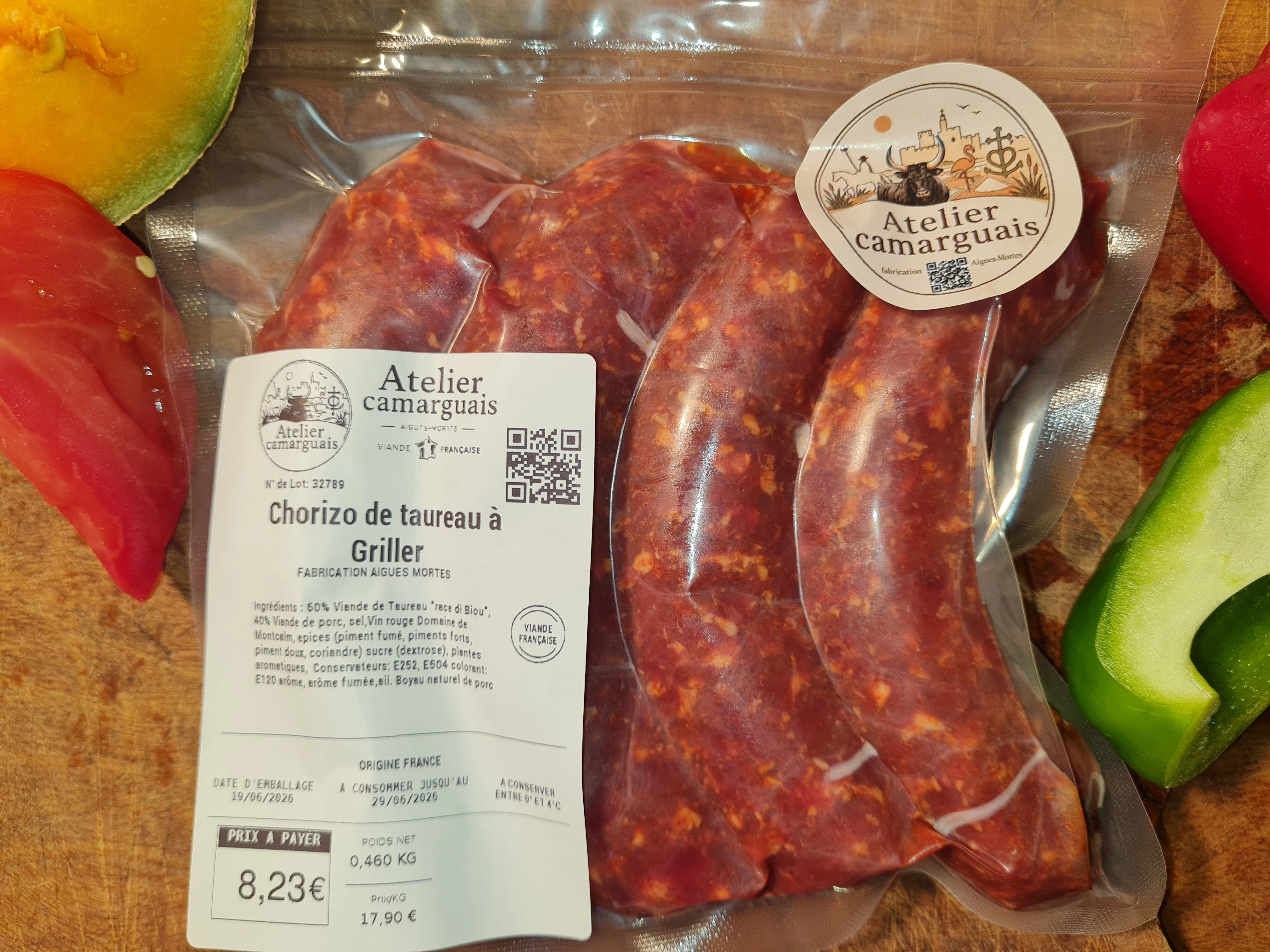 chorizo de taureau atelier camarguais boucherie aigues mortes