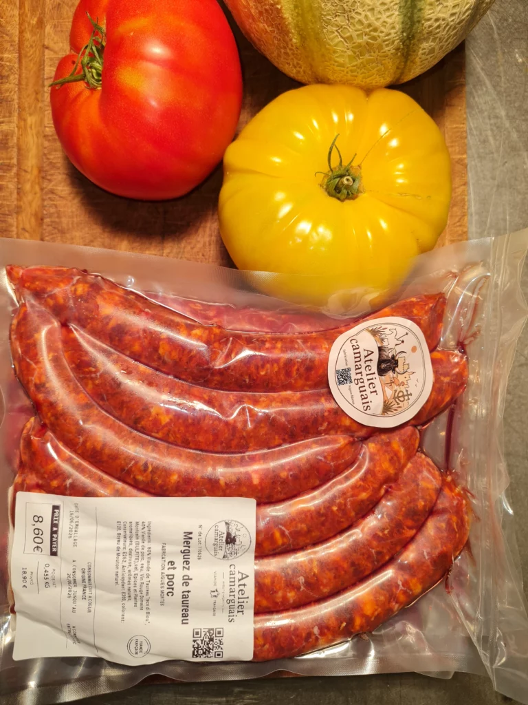 merguez de taureau atelier camarguais boucherie aigues mortes