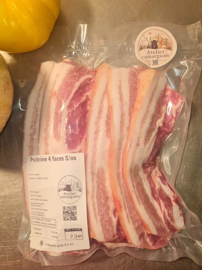 poitrine de porc atelier camarguais boucherie